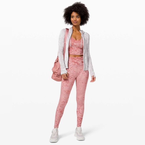 Lululemon Wunder Lounge High-Rise Tight 28" *Crushed Velvet Soft Cranberry Pant - Picture 3 of 9